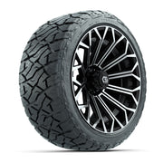 GTW® Phantom Black/Machined 16" Golf Cart Wheels with 225/40-R16 Maverick A/T Tires - Full Set