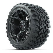 Golf Cart 14in Chrome Alloy Wheel and 23in Low Profile Tire Set of 4 view 3 - Fits Club Car EZGO Yamaha