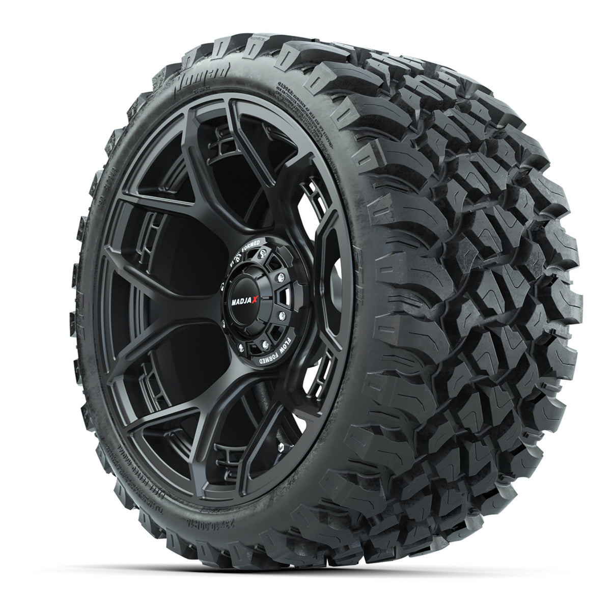 Golf Cart 14in Chrome Alloy Wheel and 23in Low Profile Tire Set of 4 view 3 - Fits Club Car EZGO Yamaha