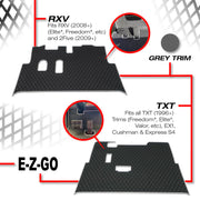 Xtreme Floor Mats for EZGO TXT / S2 / Workhorse / Express S4 / Valor / Cushman / Navitas - Black/Grey