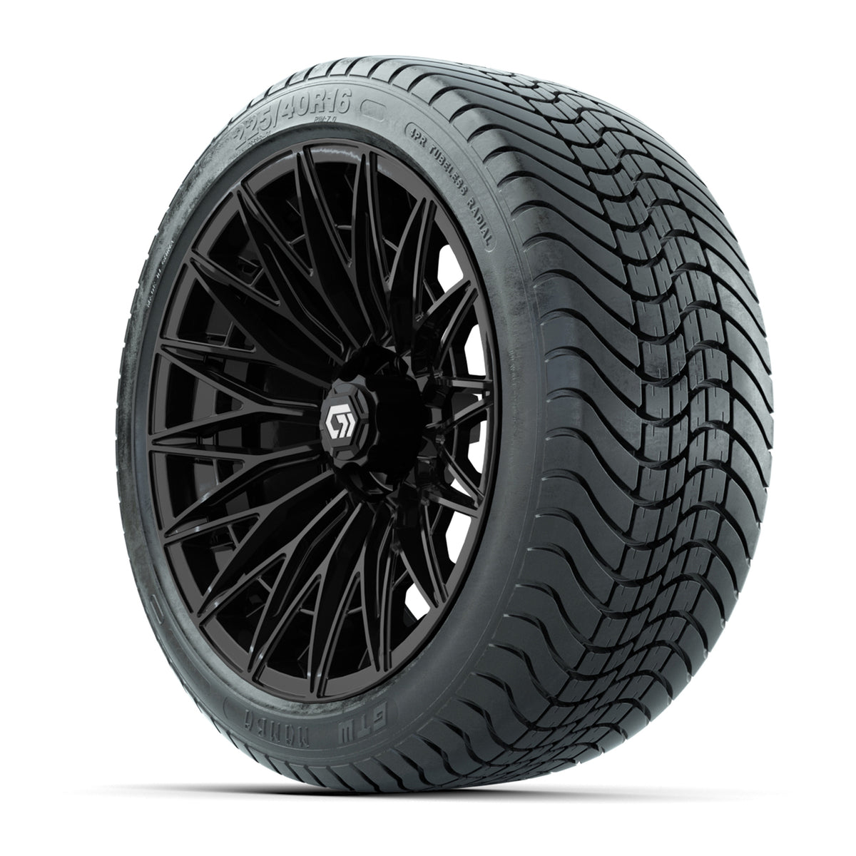 GTW® Blur Gloss Black 16" Wheels with 225/40-R16 Mamba Street Tires - Full Set