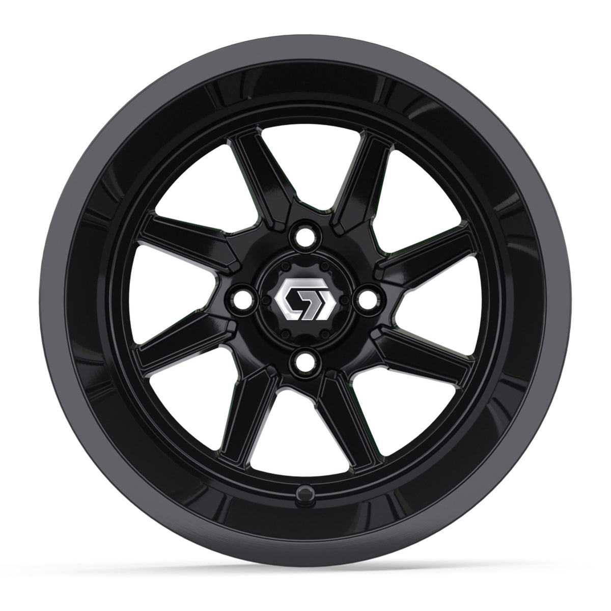 GTW Reaper 14in Golf Cart Wheel Gloss Black view 2 - Fits Club Car EZGO Yamaha