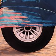Palm Tree Island Golf Cart Cover rear angle view