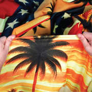 Sunset Drive Golf Cart Cover front view on cart