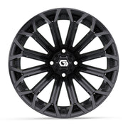 GTW 16x7 Phantom Golf Cart Wheel Gloss Black view 2 - Fits Club Car EZGO Yamaha