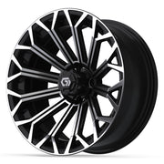 GTW 16x7 Phantom Golf Cart Wheel Machined and Black view 3 - Fits Club Car EZGO Yamaha