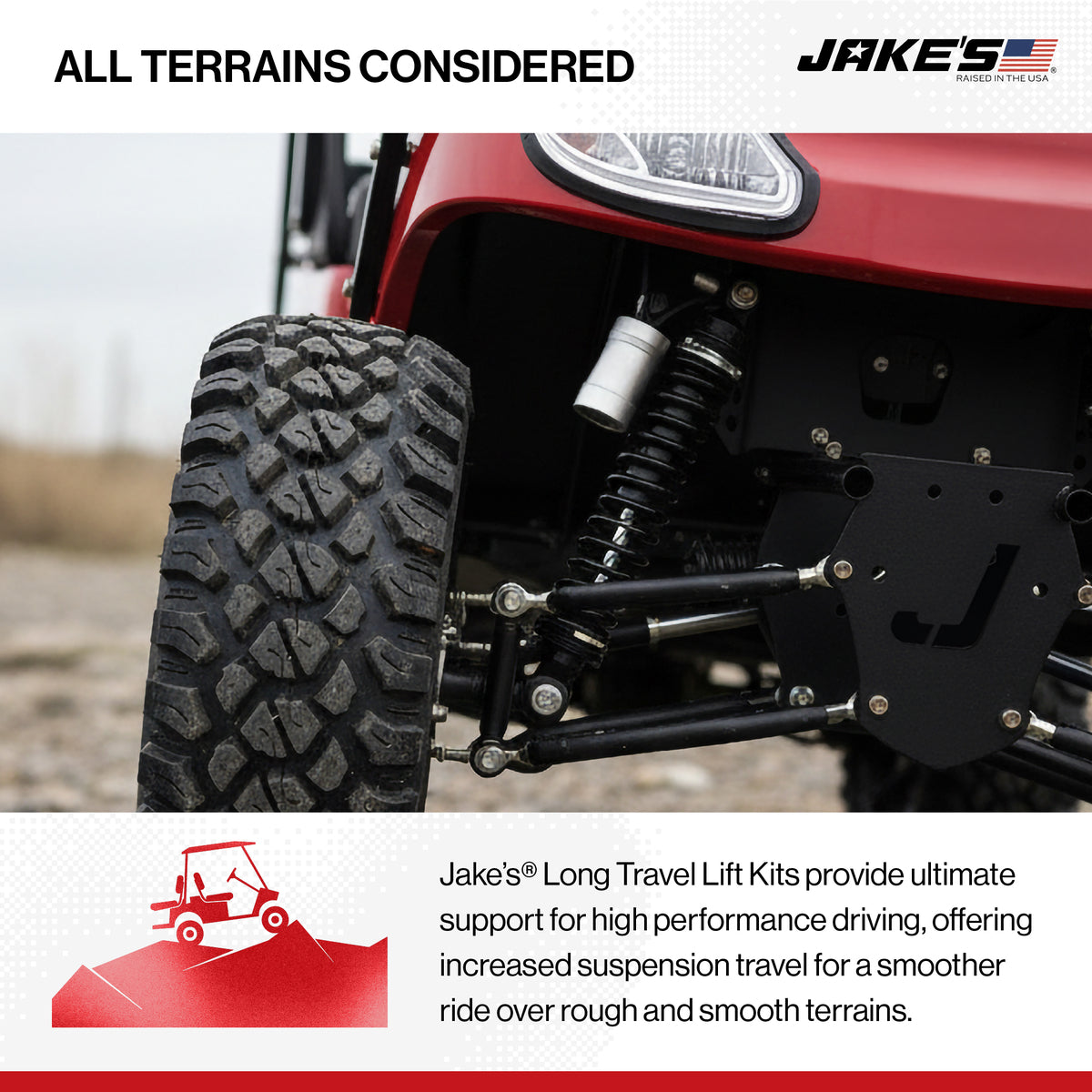 Jake's Long Travel Lift Kit for EZGO TXT Electric 1994-2001.5