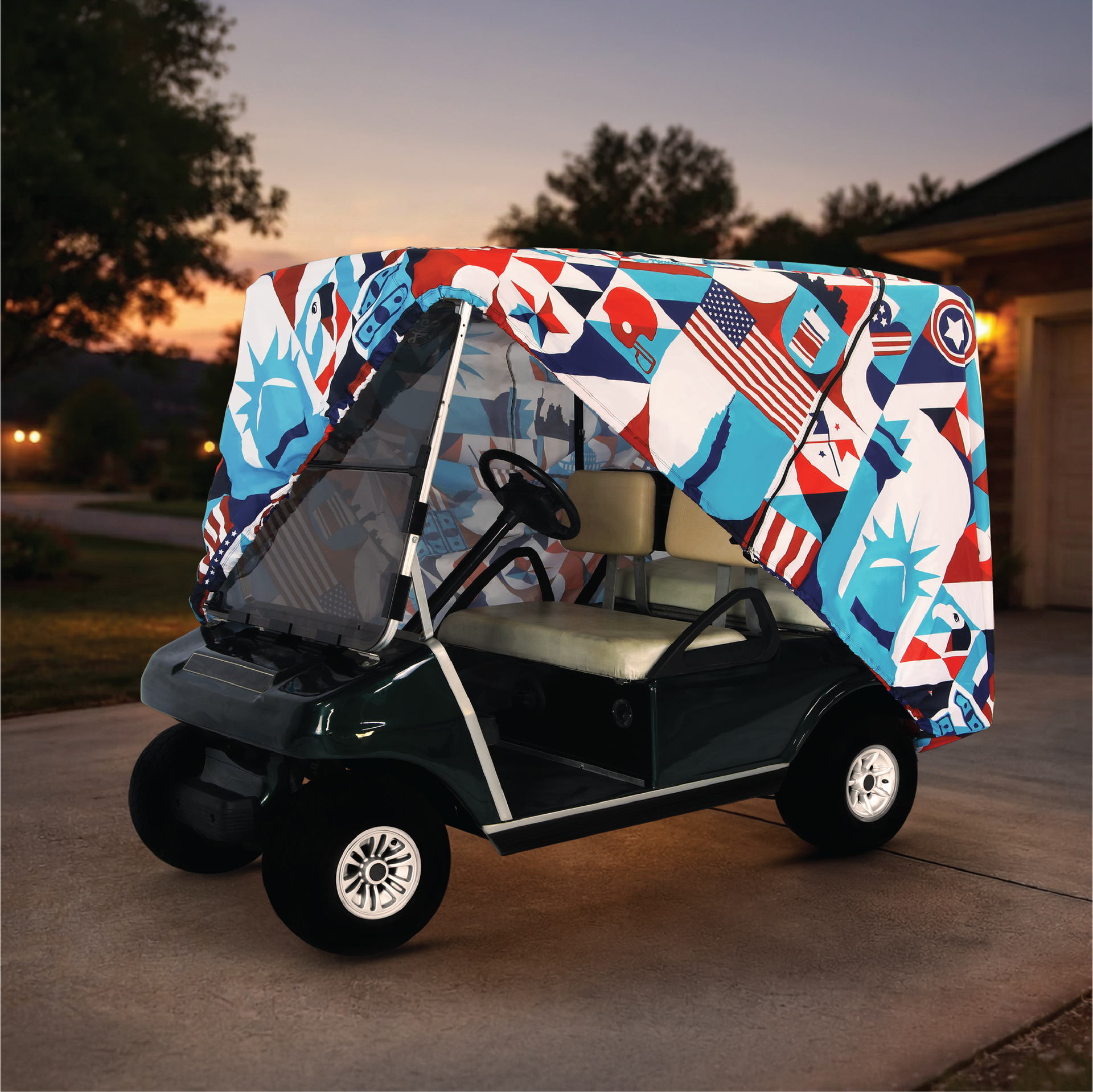 Liberty Golf Cart Cover rear angle view