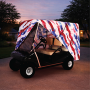 Stars & Stripes Golf Cart Cover rear angle view