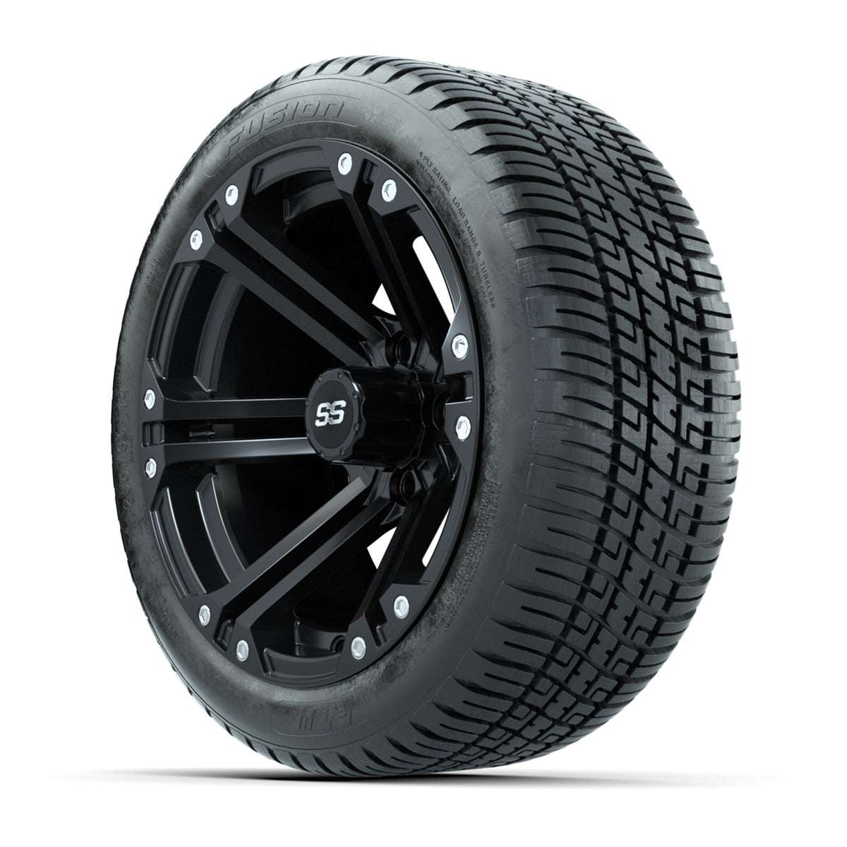 Golf Cart 12in Alloy Wheel and AT Tire Set of 4 view 3 - Fits Club Car EZGO Yamaha