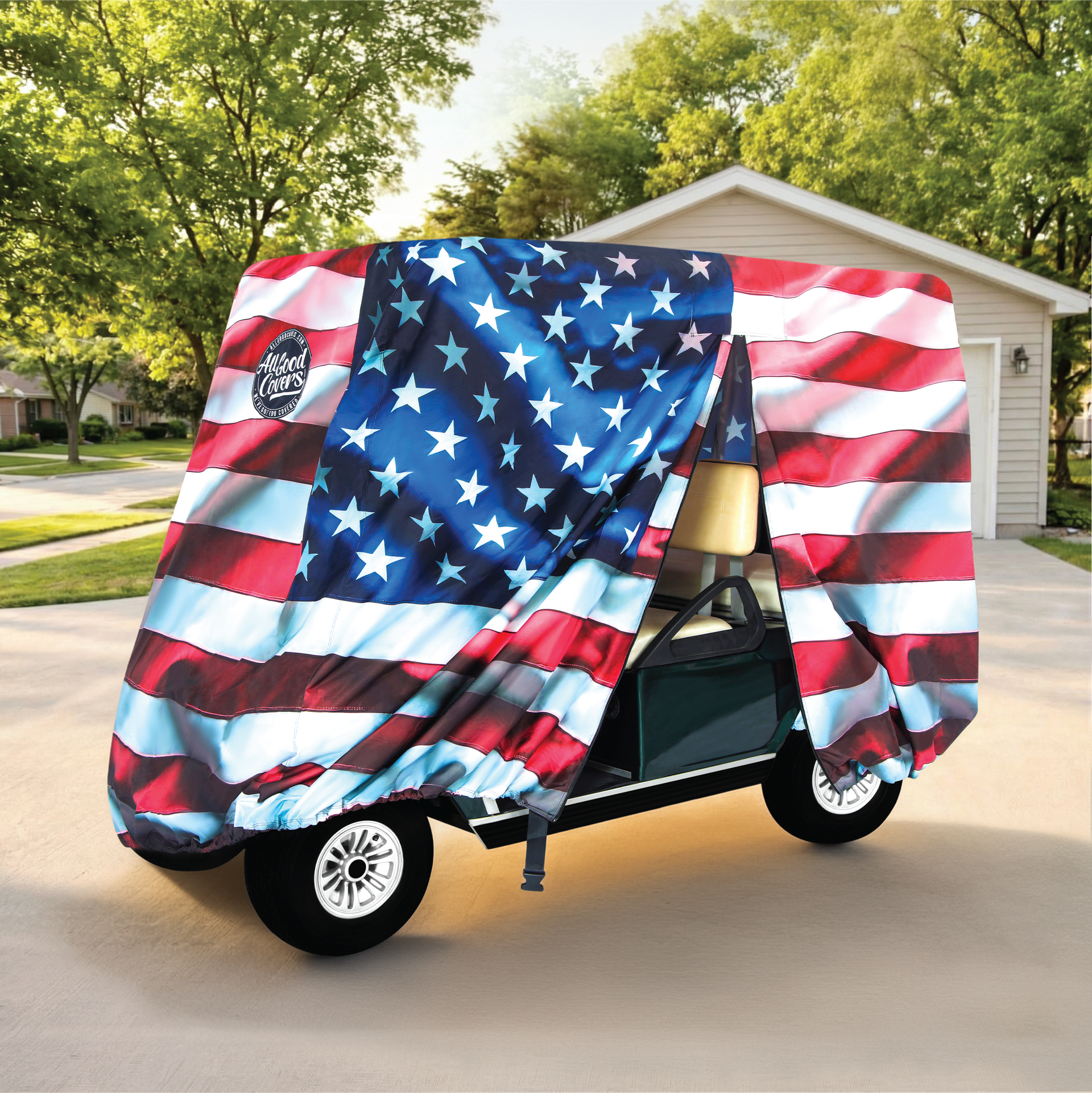 Star Spangled Banner Golf Cart Cover side view