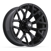 GTW 16x7 Monaco Golf Cart Wheel Gloss Black - Fits Club Car EZGO Yamaha