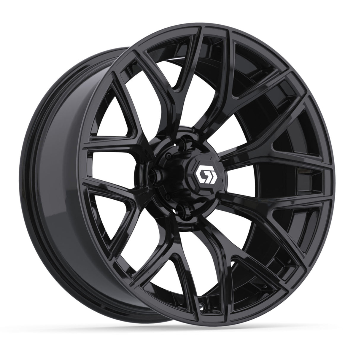 GTW 16x7 Monaco Golf Cart Wheel Gloss Black - Fits Club Car EZGO Yamaha