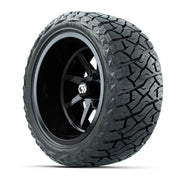 GTW Reaper Gloss Black 15" Deep Dish Wheels with 23X10-R15 Maverick Steel Belted Radial All-Terrain Tires - Full Set
