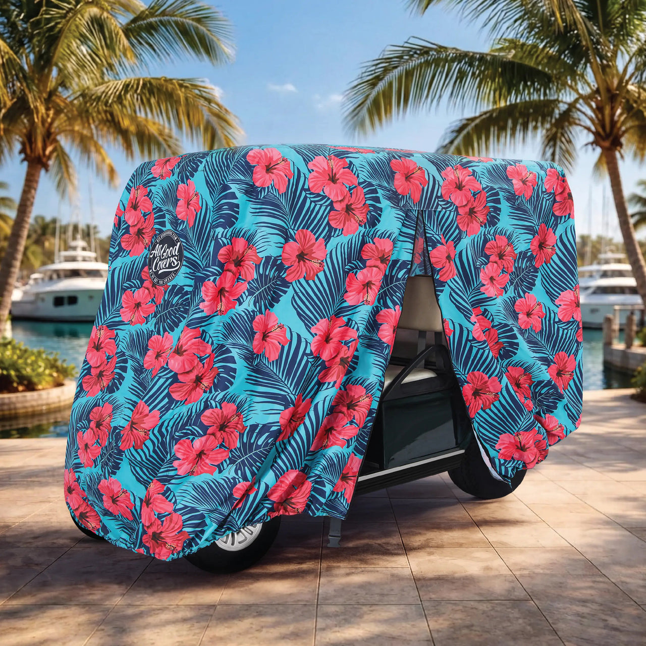 Hibiscus Golf Cart Cover - 4-Passenger - Fits Club Car EZGO Yamaha
