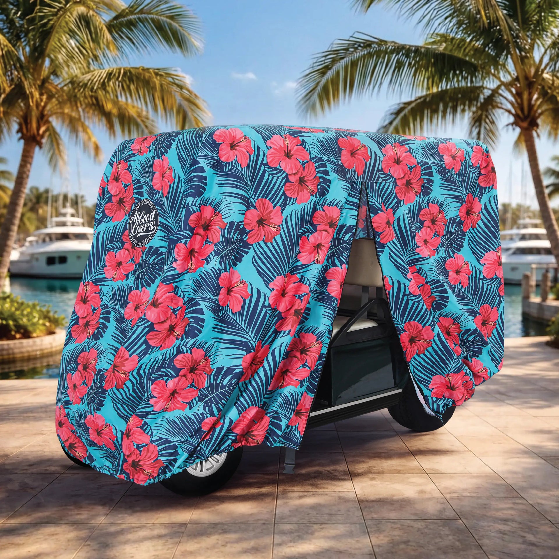 Hibiscus Golf Cart Cover - 4-Passenger - Fits Club Car EZGO Yamaha