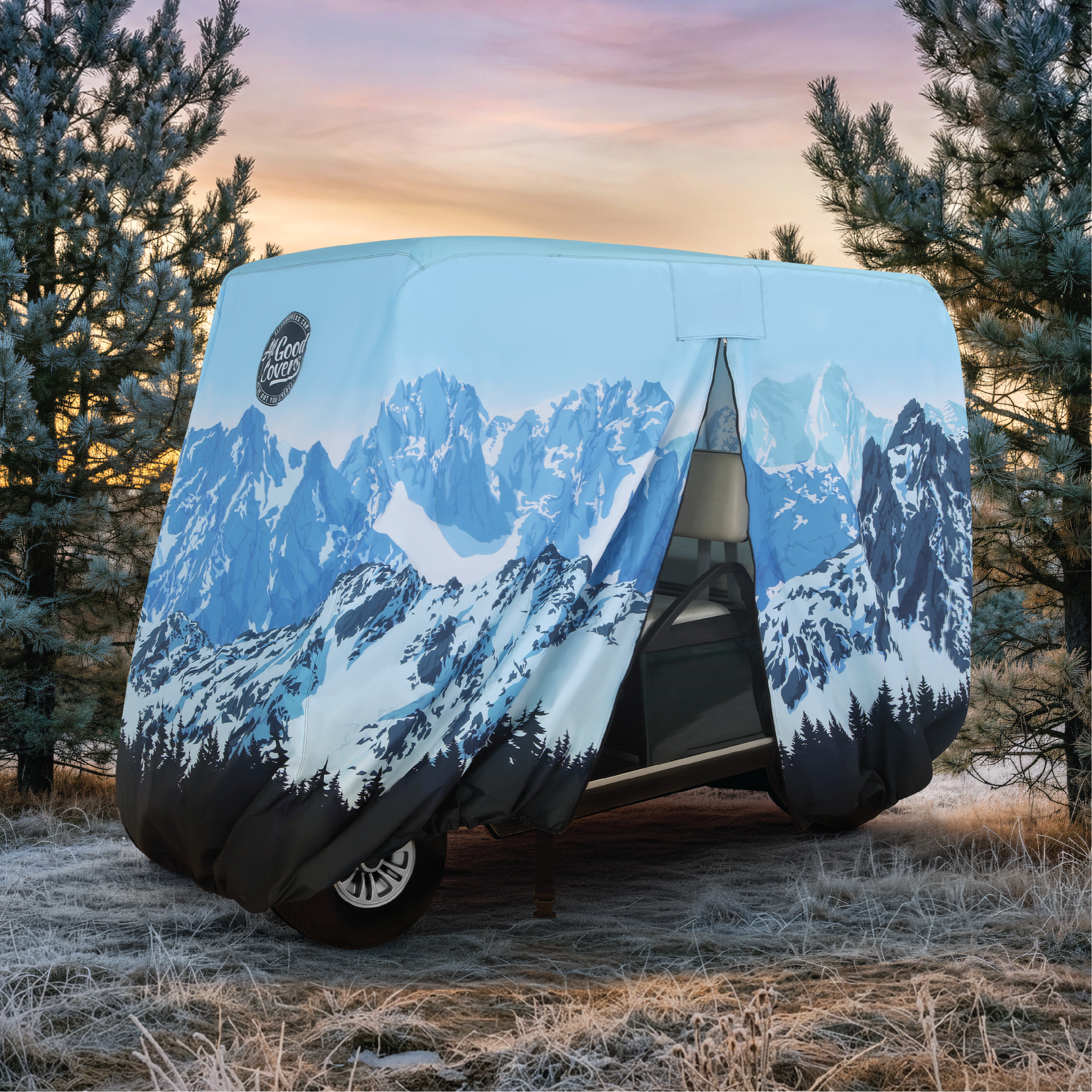 Alpine Avalanche Golf Cart Cover side view