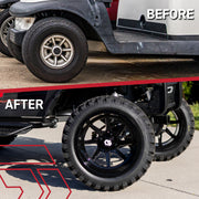 GTW Reaper Black/Machined 15" Deep Dish Wheels with 23X10-R15 Maverick Steel Belted Radial A/T Tires - Full Set Deep