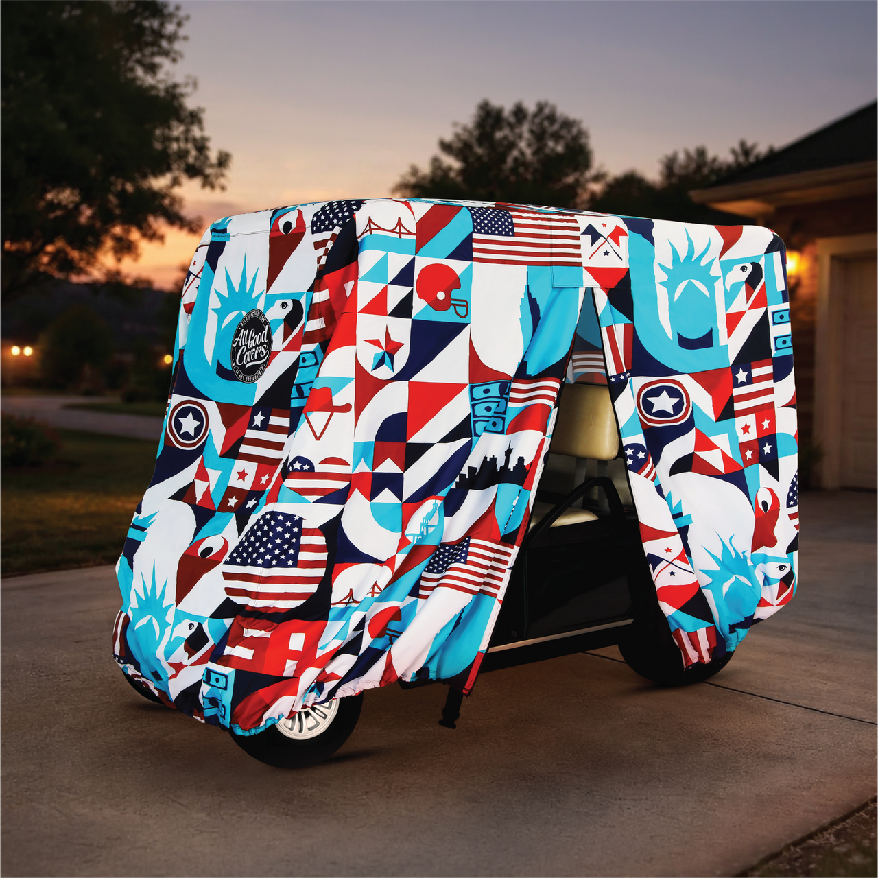 Liberty Golf Cart Cover side view