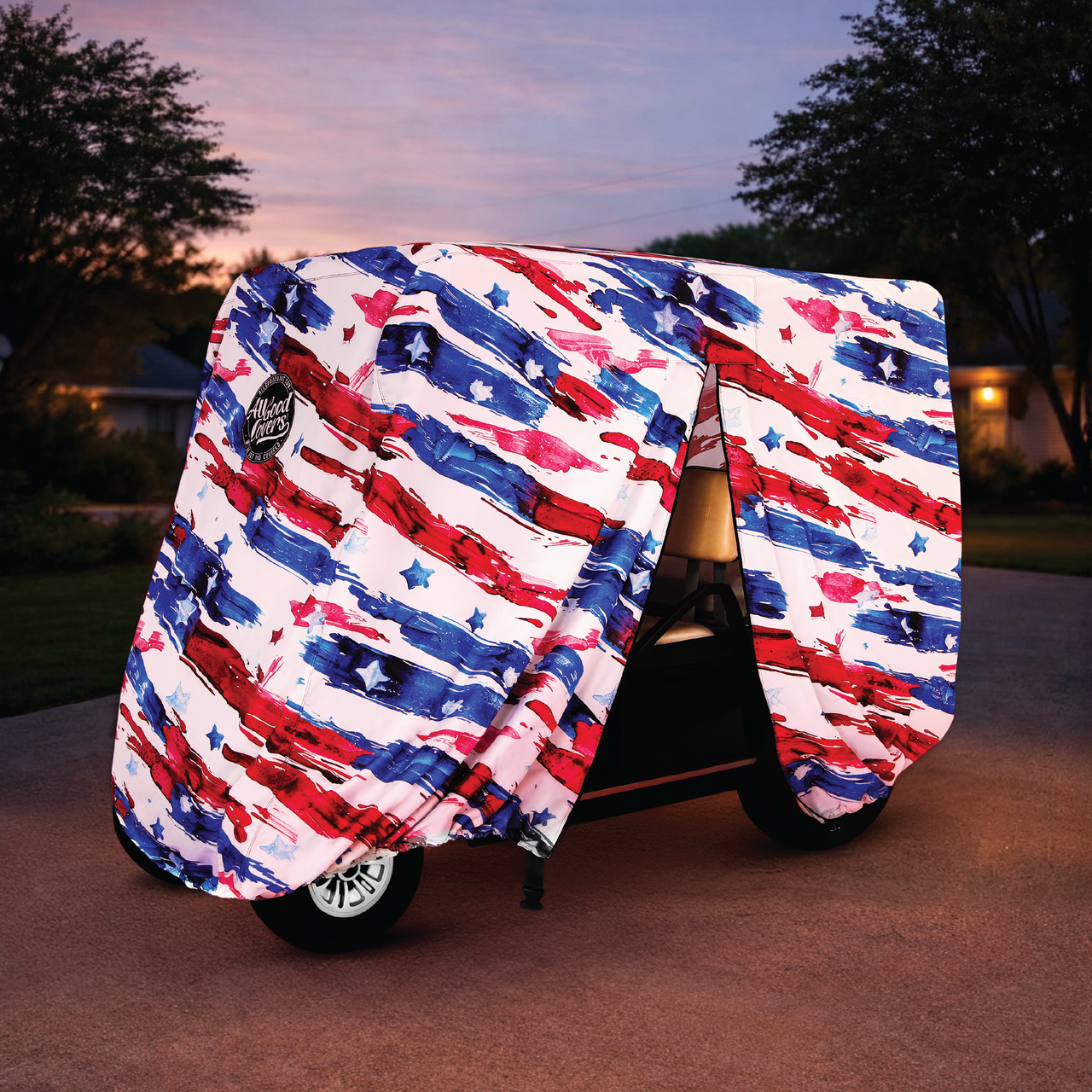 Stars & Stripes Golf Cart Cover side view