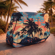 Palm Tree Island Golf Cart Cover side view