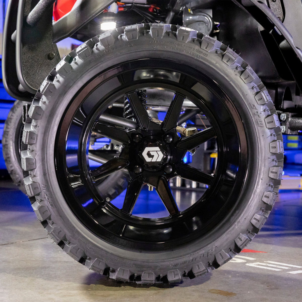 GTW Reaper 15in Golf Cart Wheel Gloss Black view 8 - Fits Club Car EZGO Yamaha