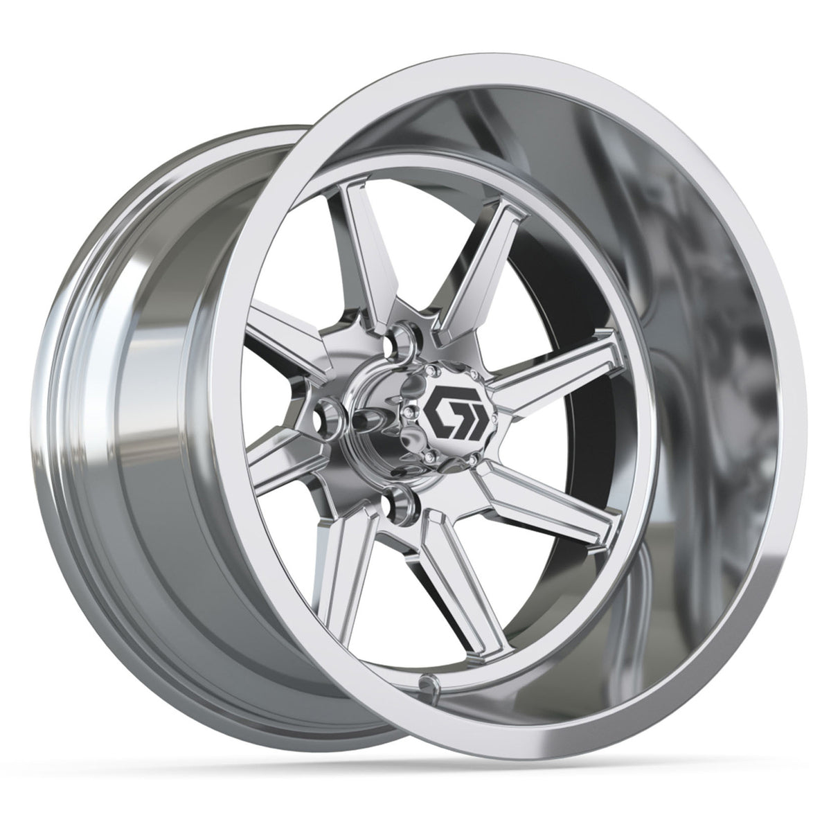 GTW Reaper 15in Golf Cart Wheel Chrome Ultra-Wide Deep Dish - Fits Club Car EZGO Yamaha