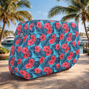 Hibiscus Golf Cart Cover back view