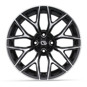 GTW 16x7 Monaco Golf Cart Wheel Machined and Black view 2 - Fits Club Car EZGO Yamaha