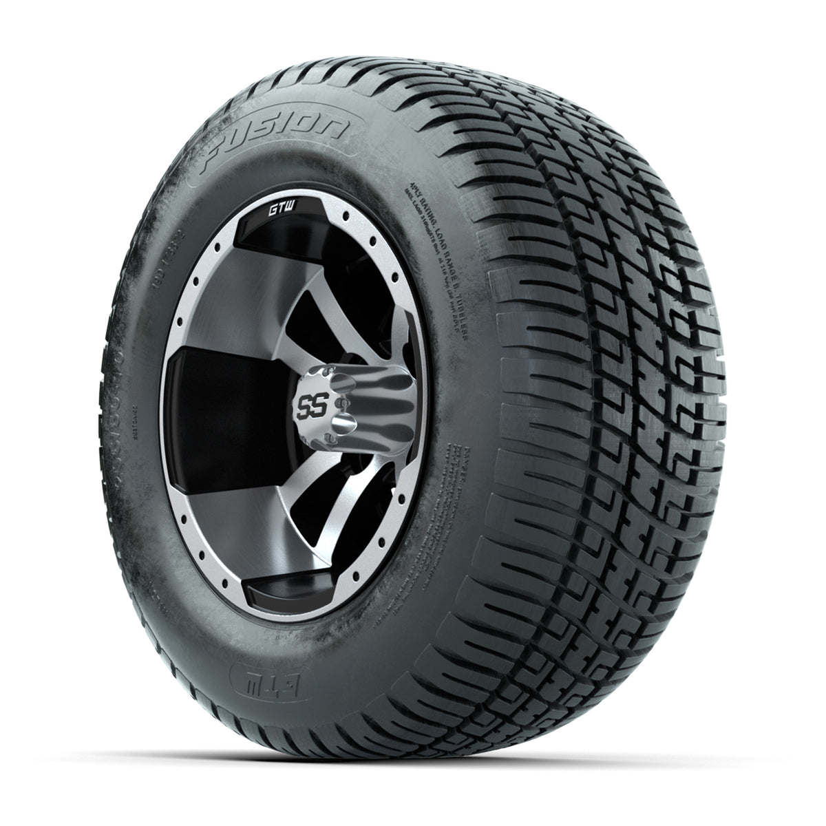Golf Cart 10in Alloy Wheel and Turf Tire Set of 4 view 3 - Fits Club Car EZGO Yamaha
