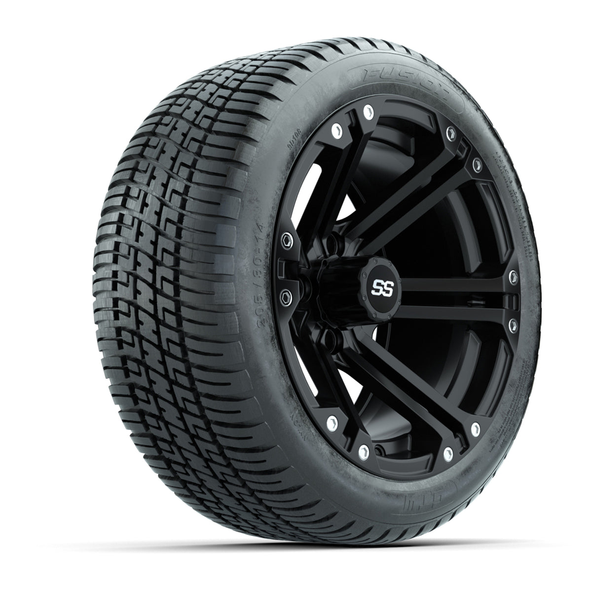 Golf Cart 12in Alloy Wheel and AT Tire Set of 4 - Fits Club Car EZGO Yamaha