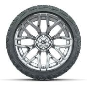 GTW® Monaco Chrome 16" Golf Cart Wheels with 225/40-R16 Maverick A/T Tires - Full Set