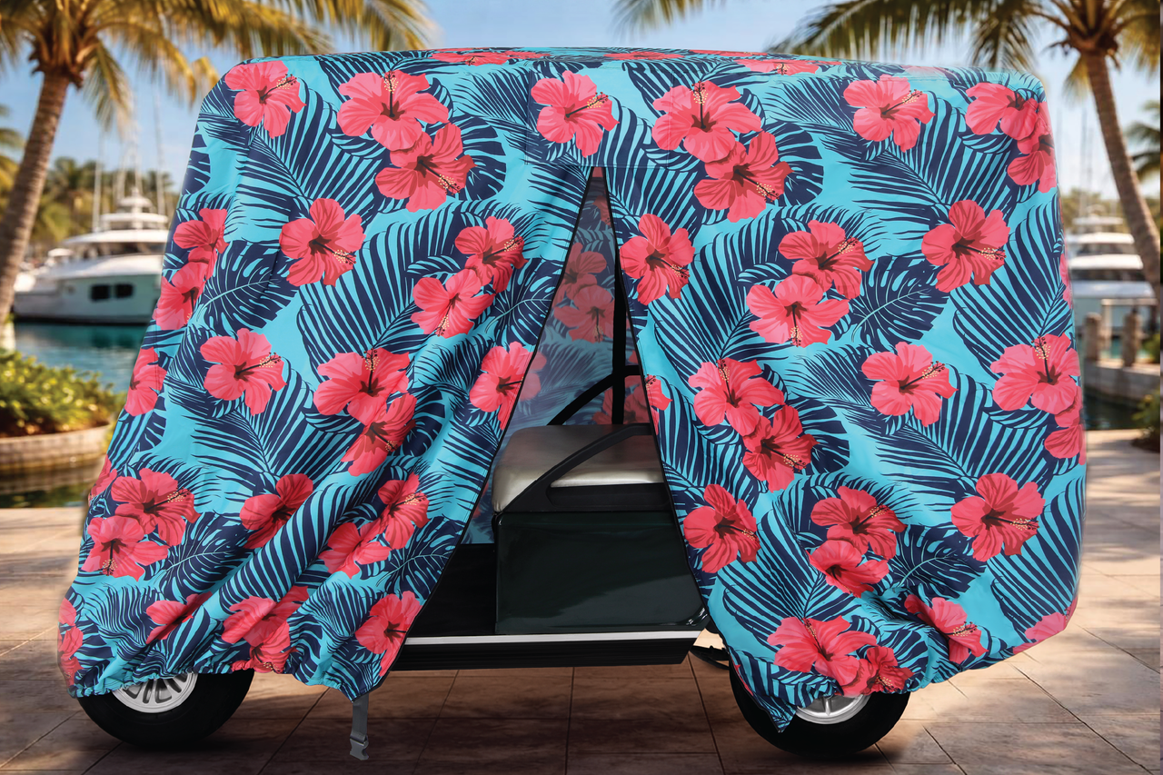Hibiscus Golf Cart Cover