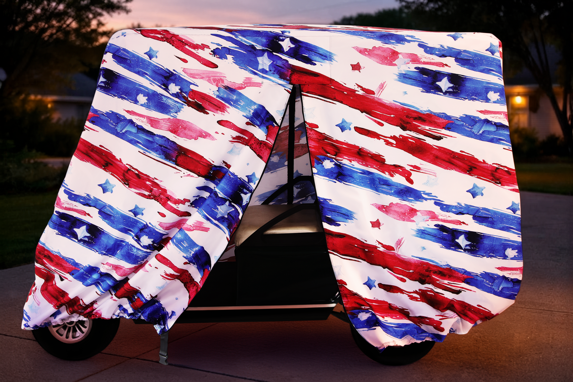 Stars & Stripes Golf Cart Cover - 4-Passenger - Fits Club Car EZGO Yamaha