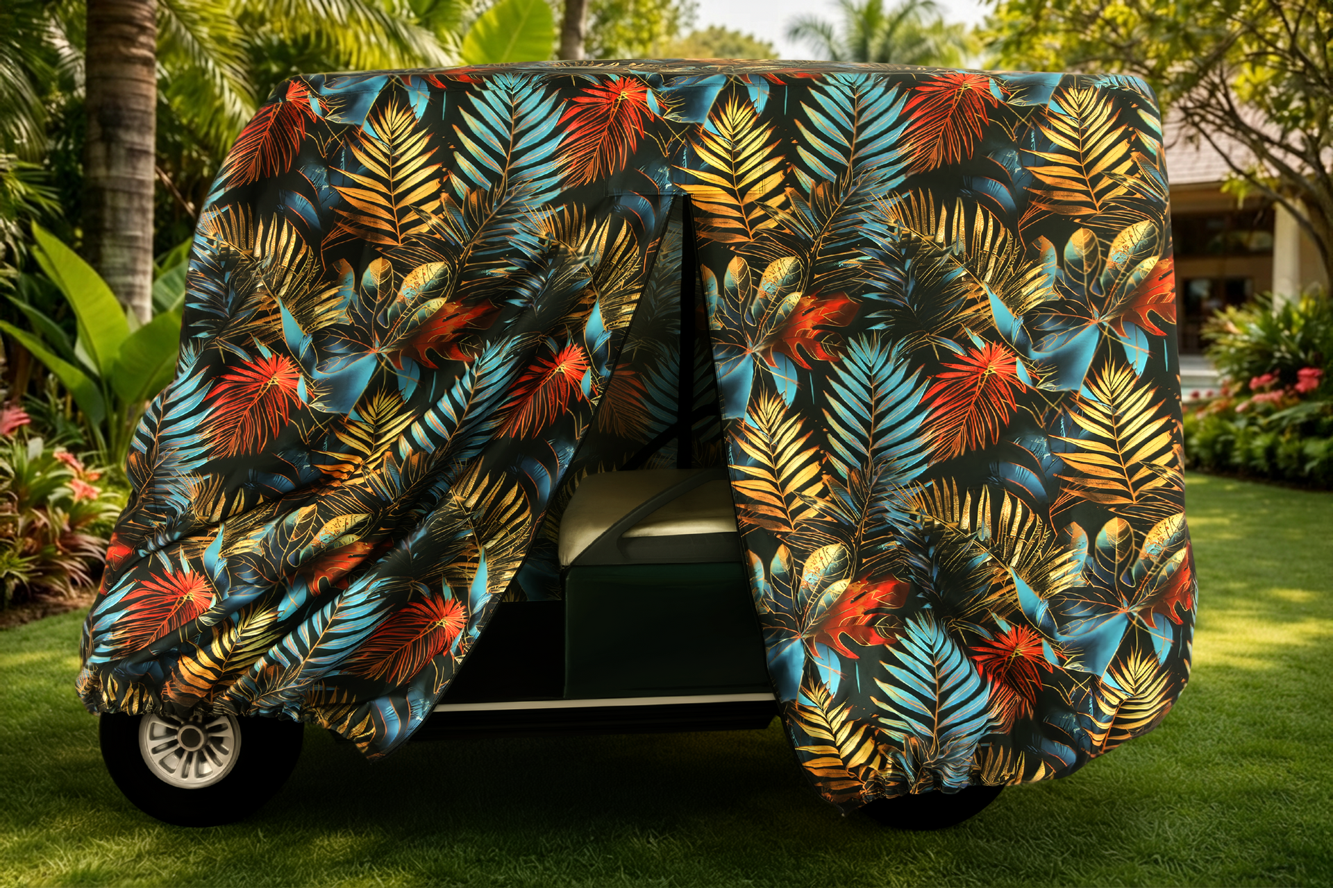 Electric Canopy Golf Cart Cover - 4-Passenger - Fits Club Car EZGO Yamaha