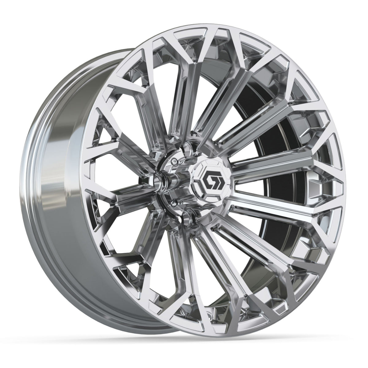 GTW 16x7 Phantom Golf Cart Wheel Chrome - Fits Club Car EZGO Yamaha