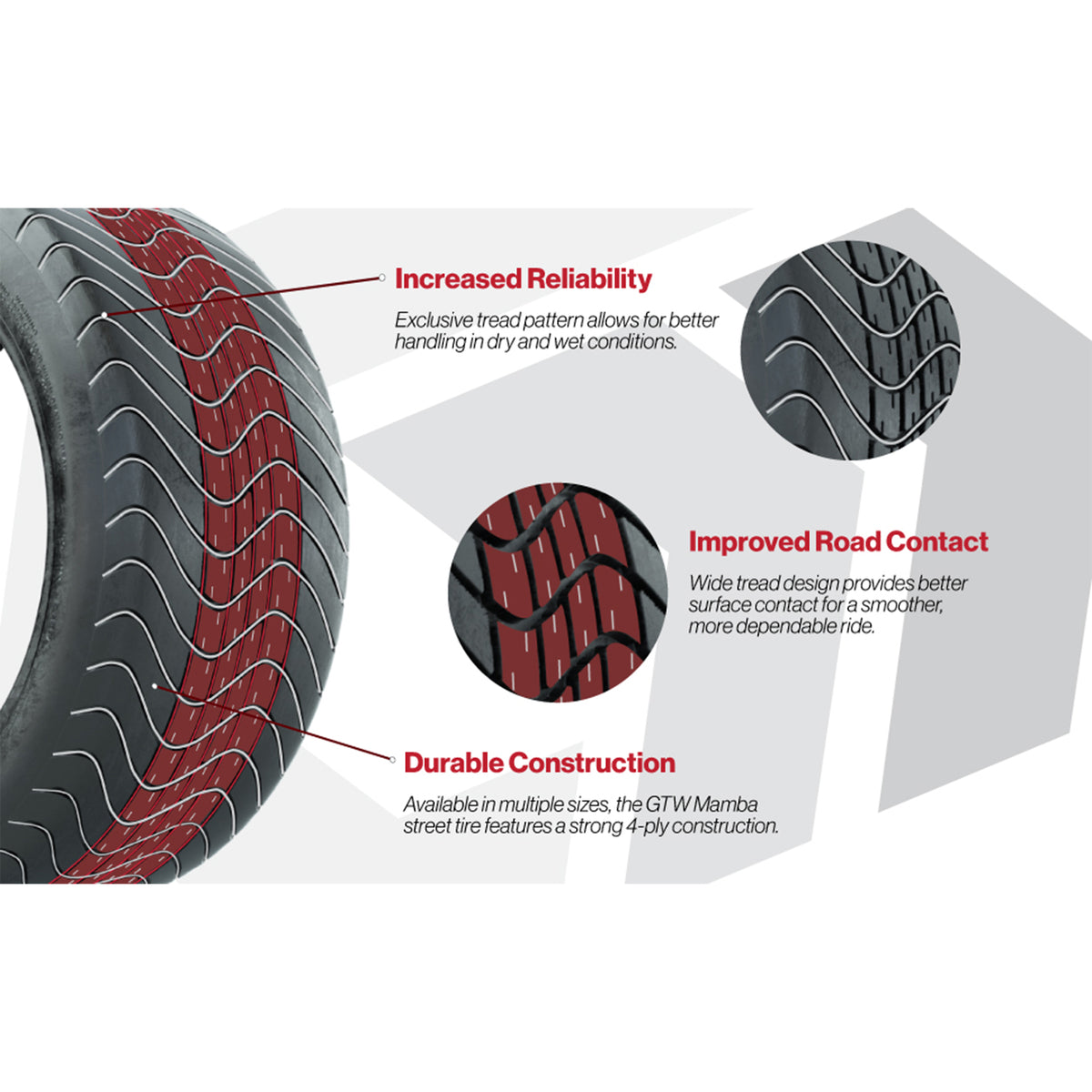 Golf Cart 12in Alloy Wheel and All-Terrain Tire Set of 4 view 6 - Fits Club Car EZGO Yamaha