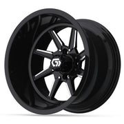 GTW Reaper 15in Golf Cart Wheel Black and Machined view 3 - Fits Club Car EZGO Yamaha