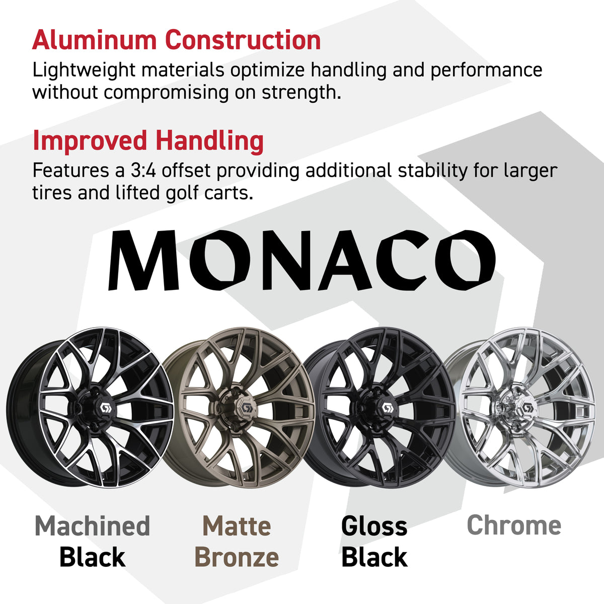 GTW 16x7 Monaco Golf Cart Wheel Matte Bronze view 4 - Fits Club Car EZGO Yamaha