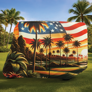 Sunset Drive Golf Cart Cover installed on cart