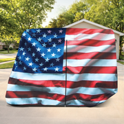 Star Spangled Banner Golf Cart Cover folded for storage