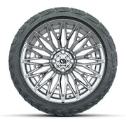 GTW 16" Blur Chrome Golf Cart Wheels & 225/40-R16 Maverick All Terrain Tires