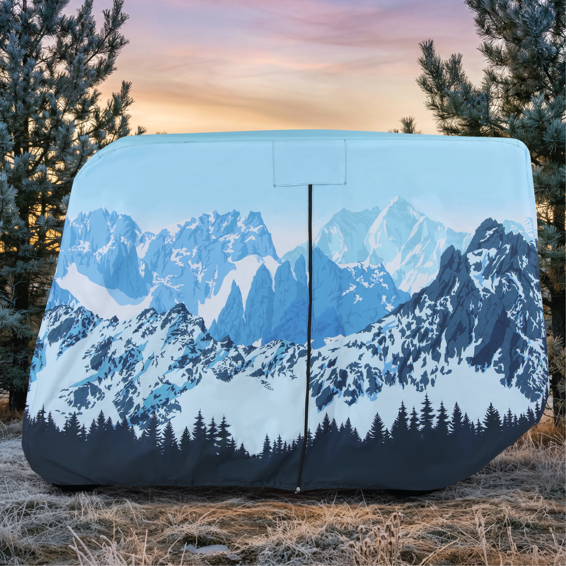 Alpine Avalanche Golf Cart Cover folded for storage