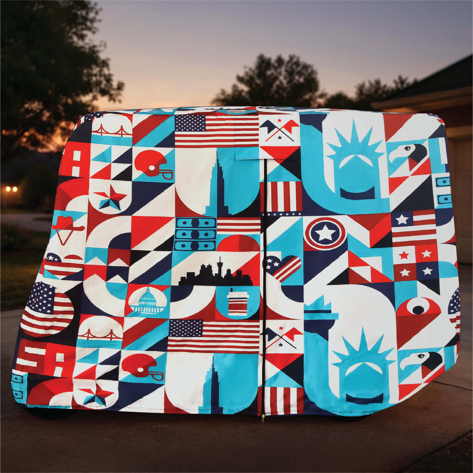 Liberty Golf Cart Cover folded for storage