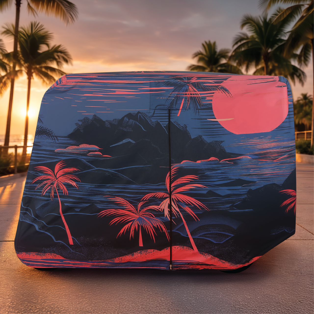 Twilight Bay Golf Cart Cover side view
