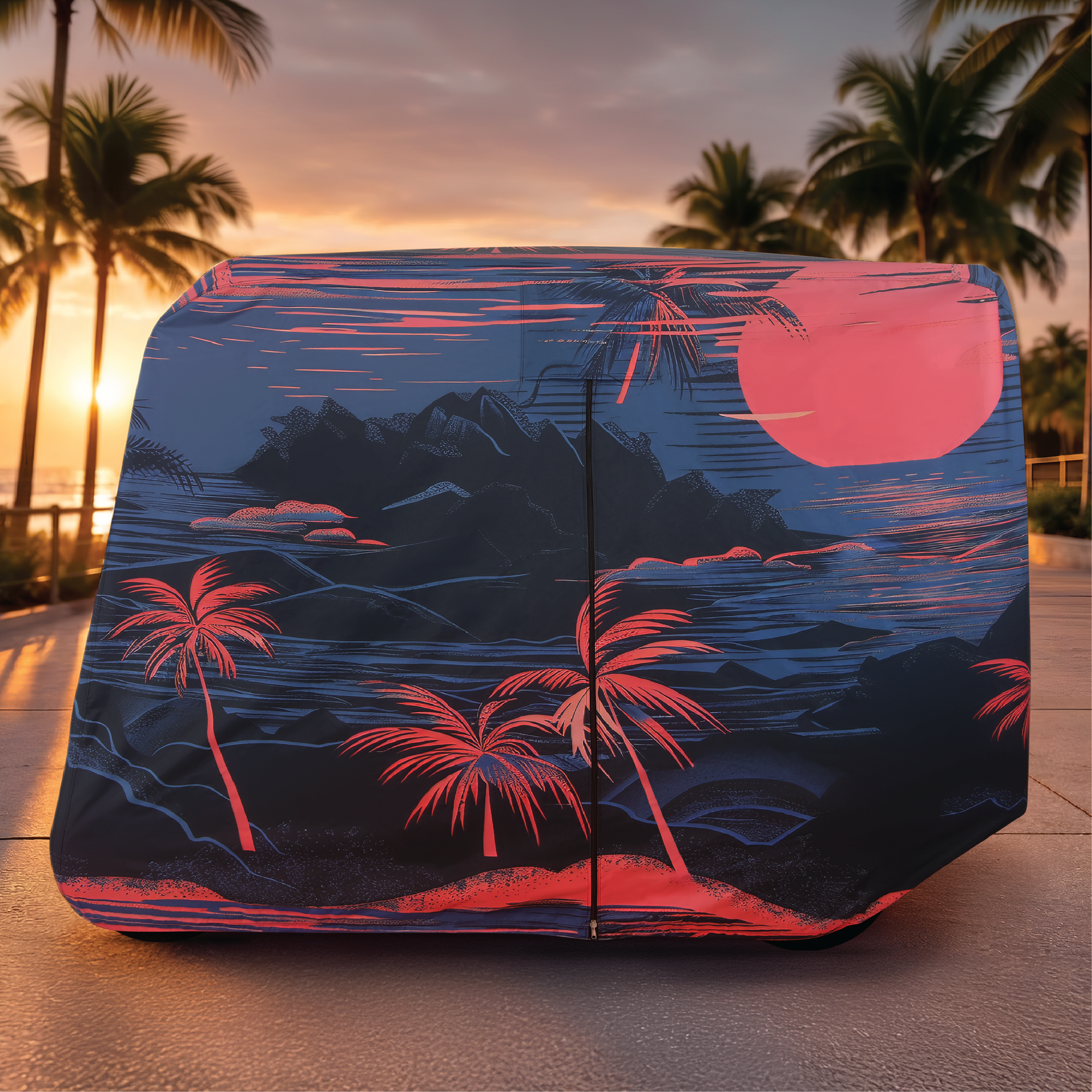 Twilight Bay Golf Cart Cover side view