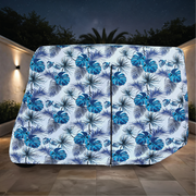 Teal Blue Tropics Golf Cart Cover back view