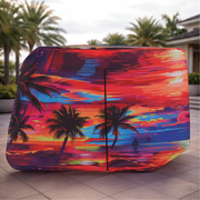 It's 5 O'Clock Somewhere Golf Cart Cover folded for storage