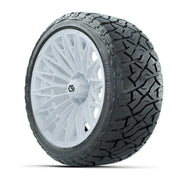 GTW 16" Blur Gloss White Golf Cart Wheels & 225/40R16 Maverick All-Terrain Tires