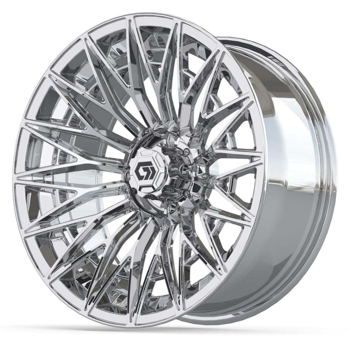 GTW 16x7 Blur Golf Cart Wheel Chrome view 3 - Fits Club Car EZGO Yamaha